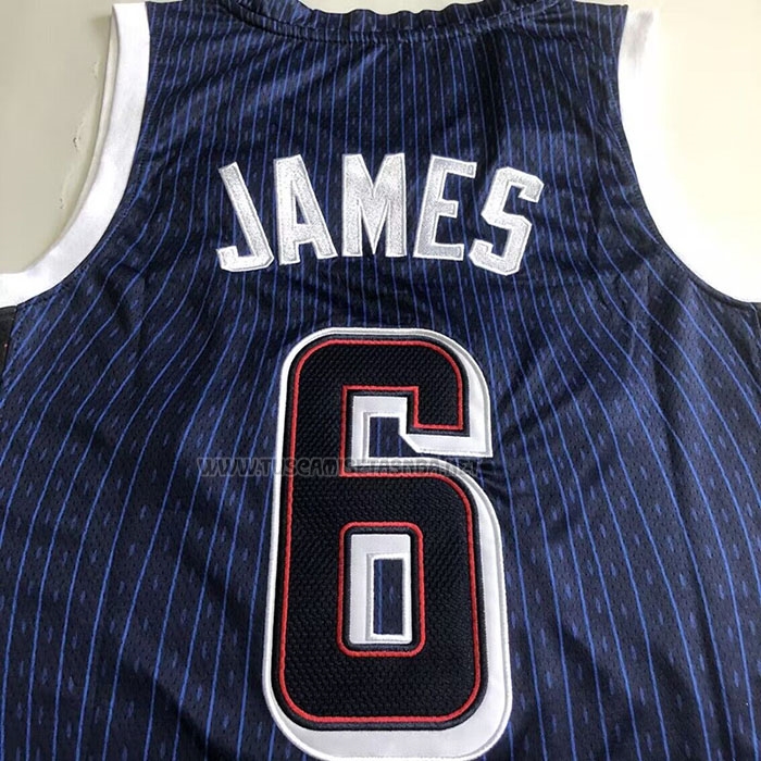 Camiseta LeBron James NO 6 USA 2024 Juegos Olimpicos Azul
